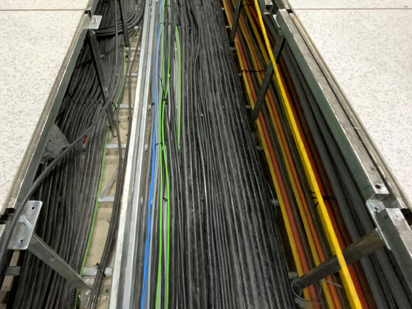 All Control Room Cabling Installed in Cable Tray Under the Floor