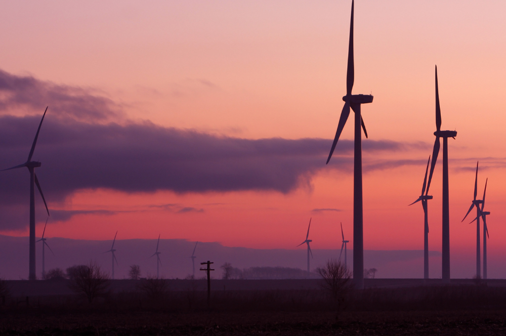 EcoGrove Wind Farm at Sunrise